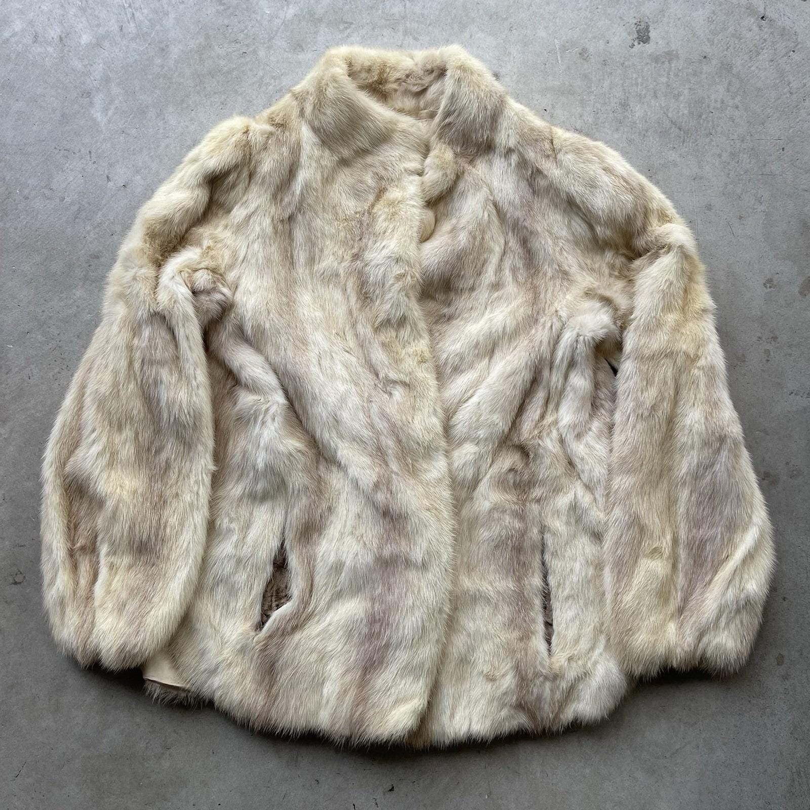 Vintage Blonde Mink Coat Jacket Kotsovos Furs Embossed Women's
